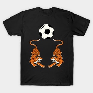 Tiger Football Soccer Ball Sports Team Jersey - Black Version T-Shirt